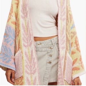 NWT Free People Mallorca Oversized Open Front Cardigan,Large